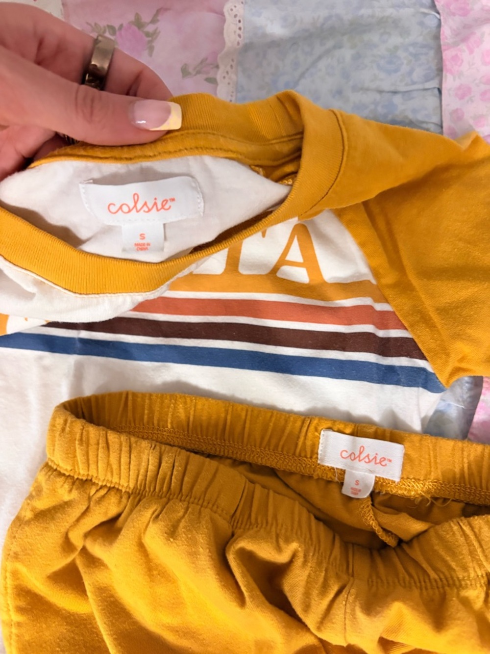 Colsie Yellow Striped Two-Piece Set - Picture 2 of 3
